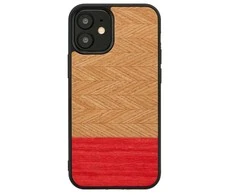 MAN&amp;WOOD dėklas skirtas Apple iPhone 12 mini herringbone azalea juodos spalvos