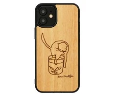 Dėklas MAN&amp;WOOD case for iPhone 12 mini cat with red fish
