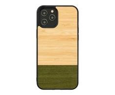 MAN&amp;WOOD dėklas skirtas Apple iPhone 12 Pro Max bamboo skirtasest juodos spalvos