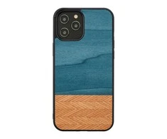 MAN&amp;WOOD dėklas skirtas Apple iPhone 12 Pro Max denim juodos spalvos