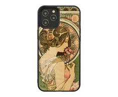 MAN&amp;WOOD dėklas skirtas Apple iPhone 12 Pro Max primrose juodos spalvos