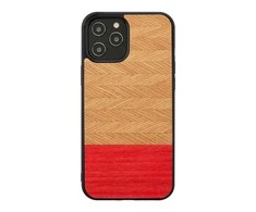 MAN&amp;WOOD dėklas skirtas Apple iPhone 12 Pro Max herringbone azalea juodos spalvos