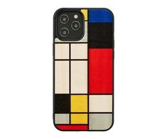 MAN&amp;WOOD dėklas skirtas Apple iPhone 12 Pro Max mondrian wood juodos spalvos