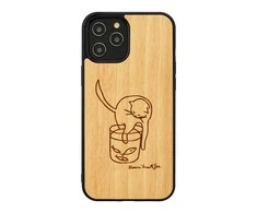 Dėklas MAN&amp;WOOD case for iPhone 12 Pro Max cat with red fish