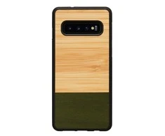 MAN&amp;WOOD SmartPhone dėklas Galaxy S10 bamboo skirtasest juodos spalvos