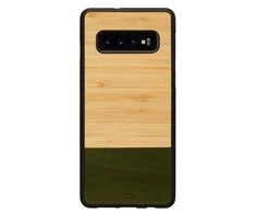 MAN&amp;WOOD SmartPhone dėklas Galaxy S10 Plus bamboo skirtasest juodos spalvos
