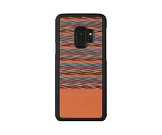 MAN&amp;WOOD išmaniojo telefono dėklas Galaxy S9 rudi languoti juodi