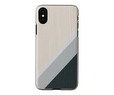 MAN&amp;WOOD išmaniojo telefono dėklas iPhone X/XS pilkas, juodos spalvos