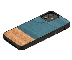 MAN&amp;WOOD dėklas skirtas Apple iPhone 12 mini denim juodos spalvos