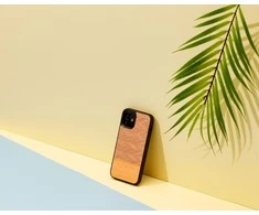 MAN&amp;WOOD dėklas skirtas Apple iPhone 12 mini herringbone arancia juodos spalvos