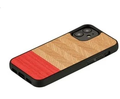 MAN&amp;WOOD dėklas skirtas Apple iPhone 12 mini herringbone azalea juodos spalvos