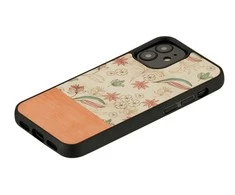 Dėklas MAN&amp;WOOD case for iPhone 12 mini pink flower juodas