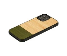 MAN&amp;WOOD dėklas skirtas Apple iPhone 12 Pro Max bamboo skirtasest juodos spalvos