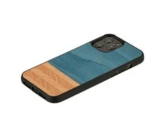 MAN&amp;WOOD dėklas skirtas Apple iPhone 12 Pro Max denim juodos spalvos