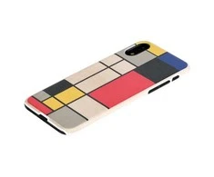 MAN&amp;WOOD SmartPhone dėklas Apple iPhone XR mondrian wood baltos spalvos