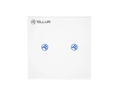 „Tellur“ išmanusis WiFi jungiklis, SS2N, 2 prievadai, 1800 W, Baltas