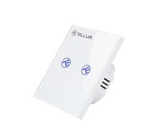 „Tellur“ išmanusis WiFi jungiklis, SS2N, 2 prievadai, 1800 W, Baltas