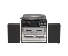 Muzikinis centras Miniwieża Denver MRD-166 su gramofonem i radio DAB+/FM juoda