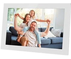 „AgfaPhoto“ skaitmeninis rėmelis, 10 colių LCD HD stiklinis „WiFi“ judesio jutiklis, 32 GB atminties / APF1000 „Wi-Fi GL“ / baltas