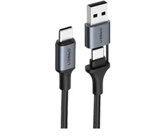 Orsen S8 2-in-1 USB ir C tipo laidas 5A 1.5m juodas 6930750000613