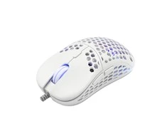 Itin lengva Žaidimų pelė eShark Naginata White, 60g, Pixart PMW3389 jutiklis, su RGB pašvietimu