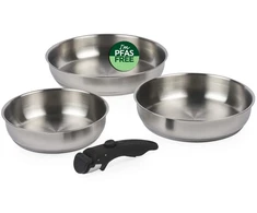 Russell Hobbs RH04033 Stainless Steel 4-Piece Smart Clip Fry Pan Set
