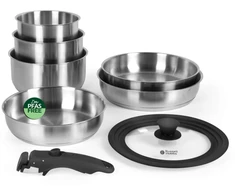 Russell Hobbs RH04041 Stainless Steel 8 Piece Smart Clip Cookware Set