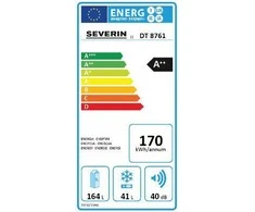 Šaldytuvas su šaldikliu Severin DT 8761 E, 205L, sidabro