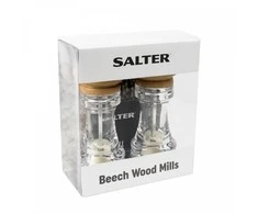 Salter 7607 WDXR Beech Wood Mills Twin