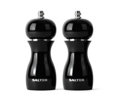Salter 7613 BKXRA blizgūs druskos ir pipirų malūnėliai, juodi