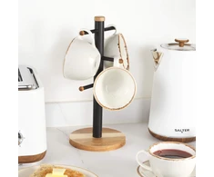 Salter BW1356611EU7 Toronto Mug Tree, Wood/Juodas