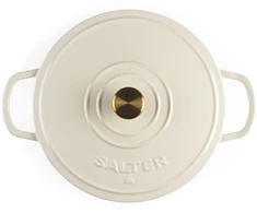 Salter BW13772C Chester 2.8L Shallow Cast Iron Puodas Puodas 30 cm, Kreminis