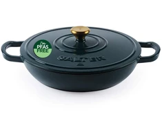 Salter BW13772GR Chester 2.8L Shallow Cast Iron Casserole Pot 30 cm, Žalias