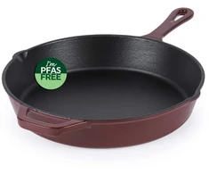 Salter BW13773R 26cm Cast Iron FryPan, Raudona