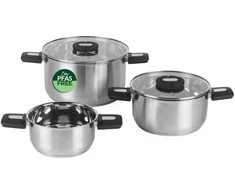 Salter BW14354 Stack-In Stainless Steel 3 Piece (16/22/24 cm) Stockpot Set