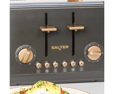 Skrudintuvas Salter 4 Kromki Salter PEBBLE Juodas Węgiel 1630W Rozmrażanie Tacka Okruchy