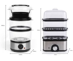 Garų puodas Salter EK5885VDE Compact 3-Tier Steamer