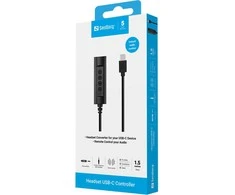 Sandberg 136-73 ausinių USB-C valdiklis 1,5 m