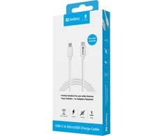 Sandberg USB-C į MicroUSB įkrovimo kabelis, 1 m