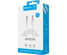 Sandberg USB-C į USB-C kabelis, USB 3.2 Gen2, 100 W, 3 m