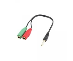 White Shark kabelis 3,5mm x2 F. 3Pin - 3,5mm M. 4Pin 0,2M
