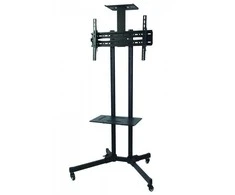 Laikiklis Sbox SBOX 32-55colių 81-140cm apkrova 50kg VESA 75x75 iki 600x400 pakreipimas -15 iki +15laipsniai papildoma lentyna įmontuojama ratais juodas - FS-401