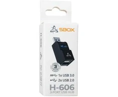 Sbox H-606 3 Port USB-A (1x 3,0, 2x 2,0)