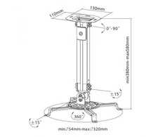 Sbox Technology SBOX lubinis laikiklis for Projektorius, height adjustable, rotatable, load Capacity iki 13.5kg (PM-18S)