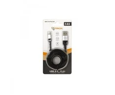 Sbox Technology Sbox USB 2.0-8-Pin/2.4A juodos spalvos/sidabro spalvos