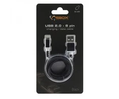 Sbox Technology Sbox IPH7-B USB 2.0 8 Pin juodos spalvos