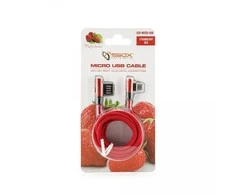 Sbox Technology Sbox USB->Micro USB 90 M/M 1.5m USB-MICRO-90R braškių raudonumo