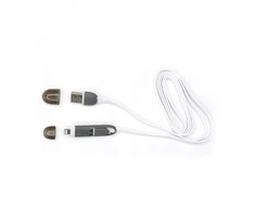 Sbox Technology Sbox 2IN1W USB->Micro USB+IPH.5 M/M 1M baltos spalvos