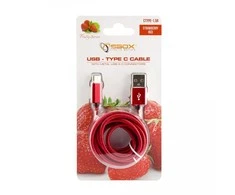 Sbox Technology Sbox USB->Type-C M/M 1.5m CTYPE-1.5R Strawberry raudonos spalvos