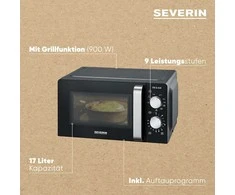 Mikrobangų krosnelė su grilio funkcija Severin MW 7781, 20 l, sidabro spalvos